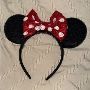 Disney Black and Red Sequin Bow Ears